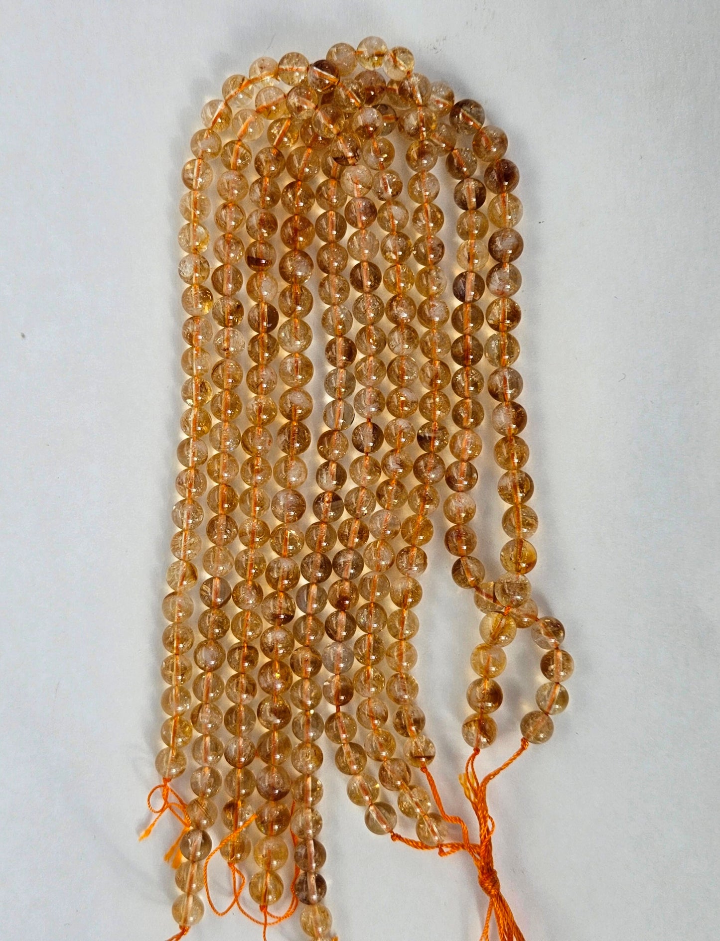 100% Natural Yellow Citrine Beads, Smooth Round Polished Crystal Stone Gemstone Loose Beads 6mm, 8mm, Genuine Gemstones, High Quality