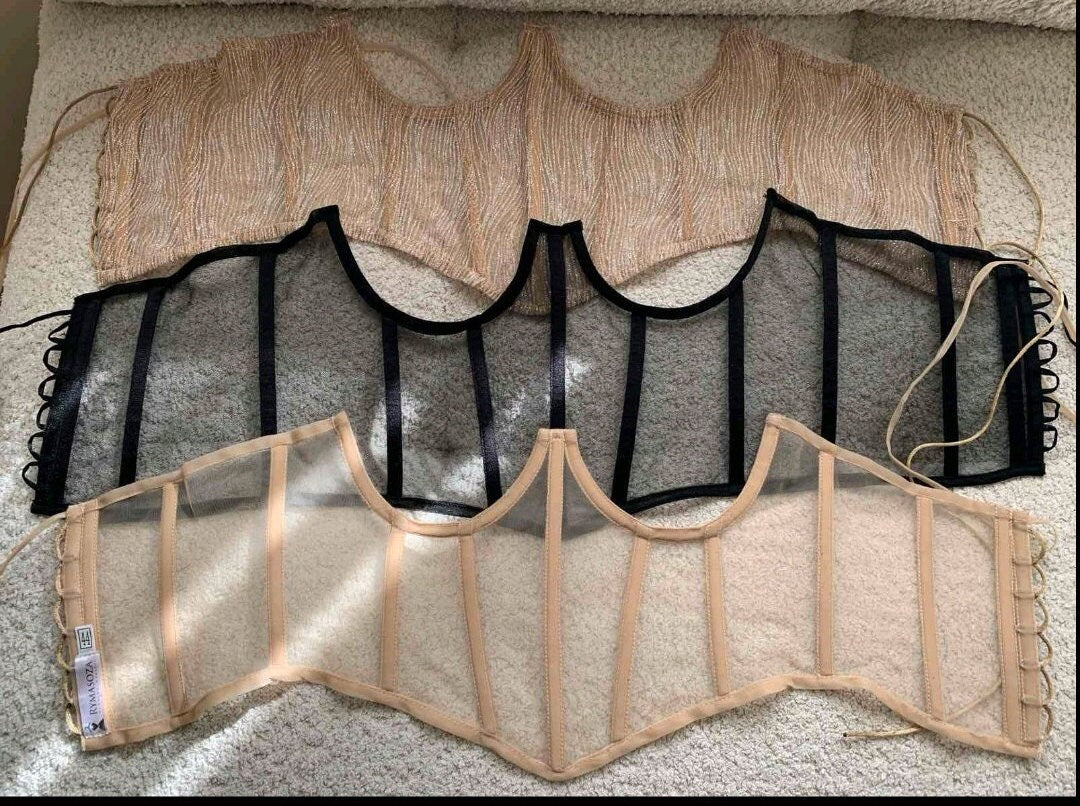Cupless corset, Underbust corset, Black corset, Corset Women, Under Bra, Boned Bustier, Lady Body Shaper Waist Training, Individual Size