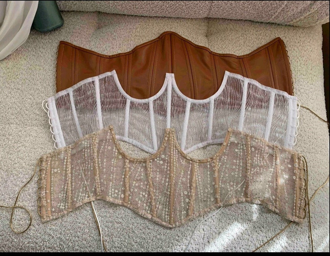 Cupless corset, Underbust corset, Black corset, Corset Women, Under Bra, Boned Bustier, Lady Body Shaper Waist Training, Individual Size