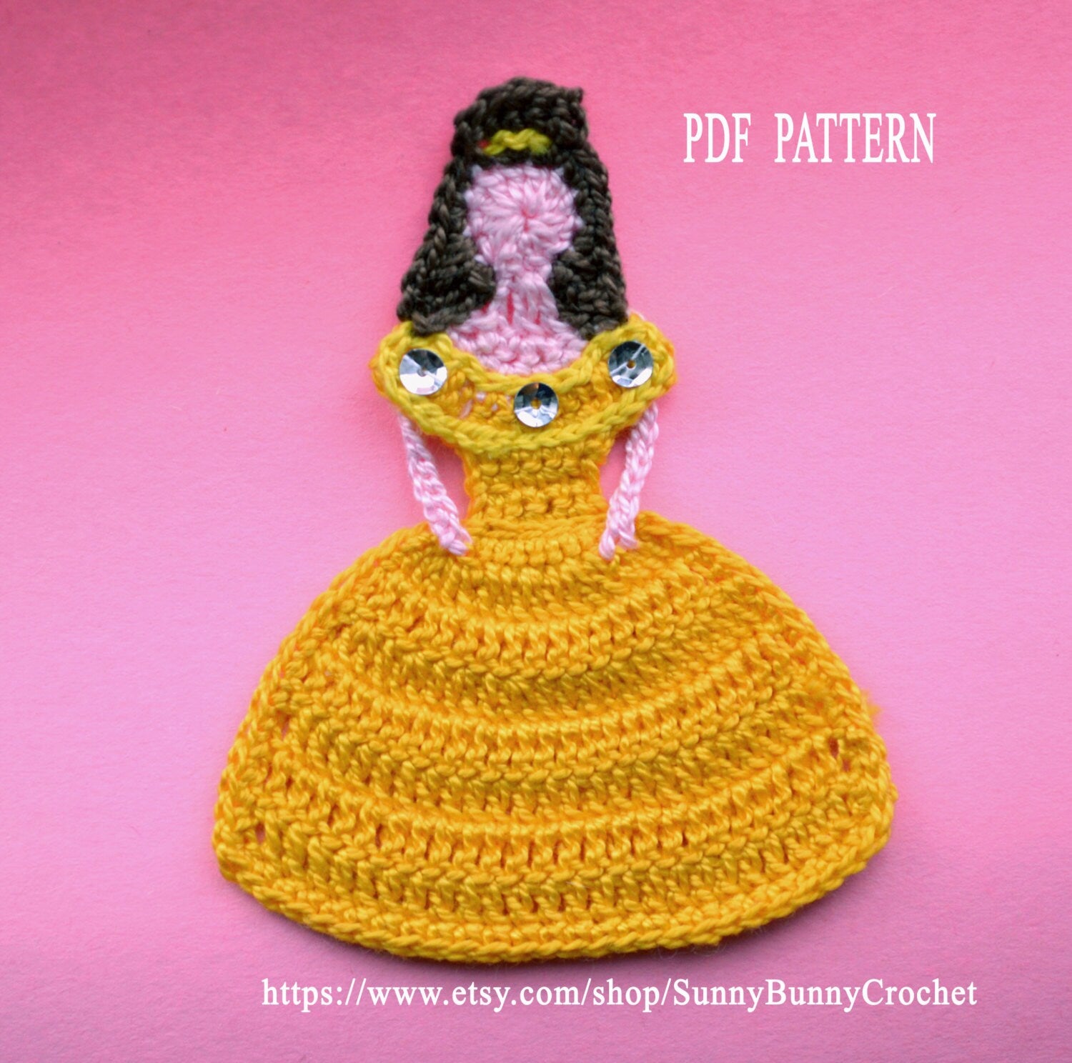 Applique Pattern, Crochet Applique Pattern, Applique design, Princess Applique Template, Applique patterns, Crochet princess, child