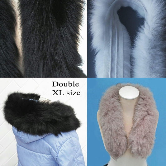 real fox fur hood trim made from fox tail fur – Double – view 1