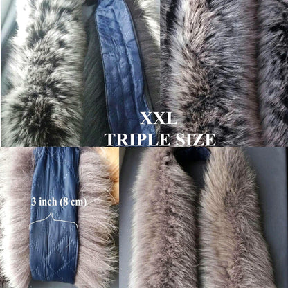Multiple colors Fox Fur Ruff triple – genuine fox tail fur – image 1
