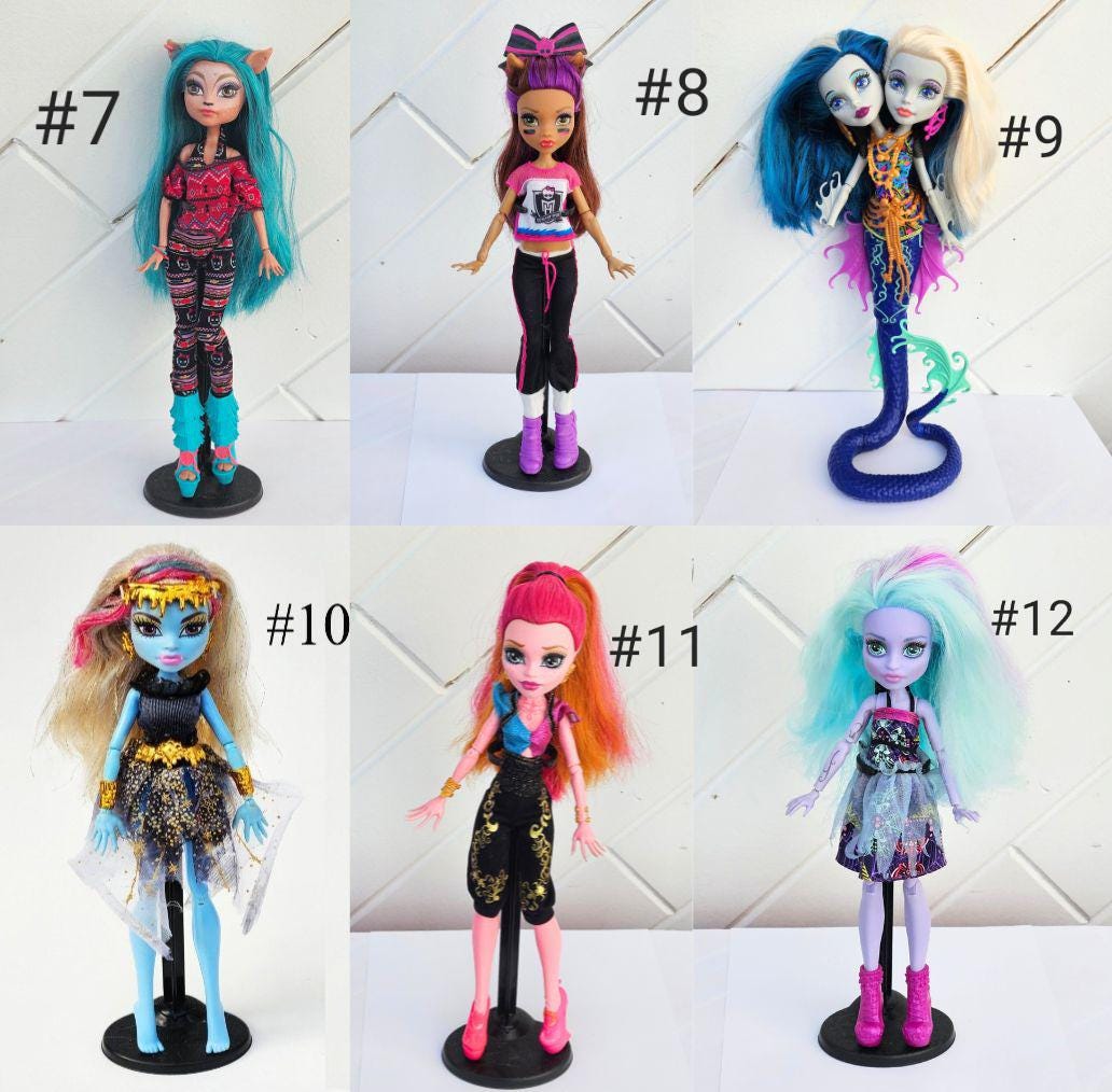 Original Monster High Dolls, Collector Lot, Playing, Dot Dead Gorgeous, Boo York, Freaky Fusion, Draculaura, Abbey, Ghoulia, Rare, Used