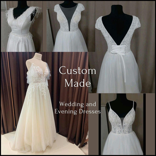 custom made evening and wedding dress