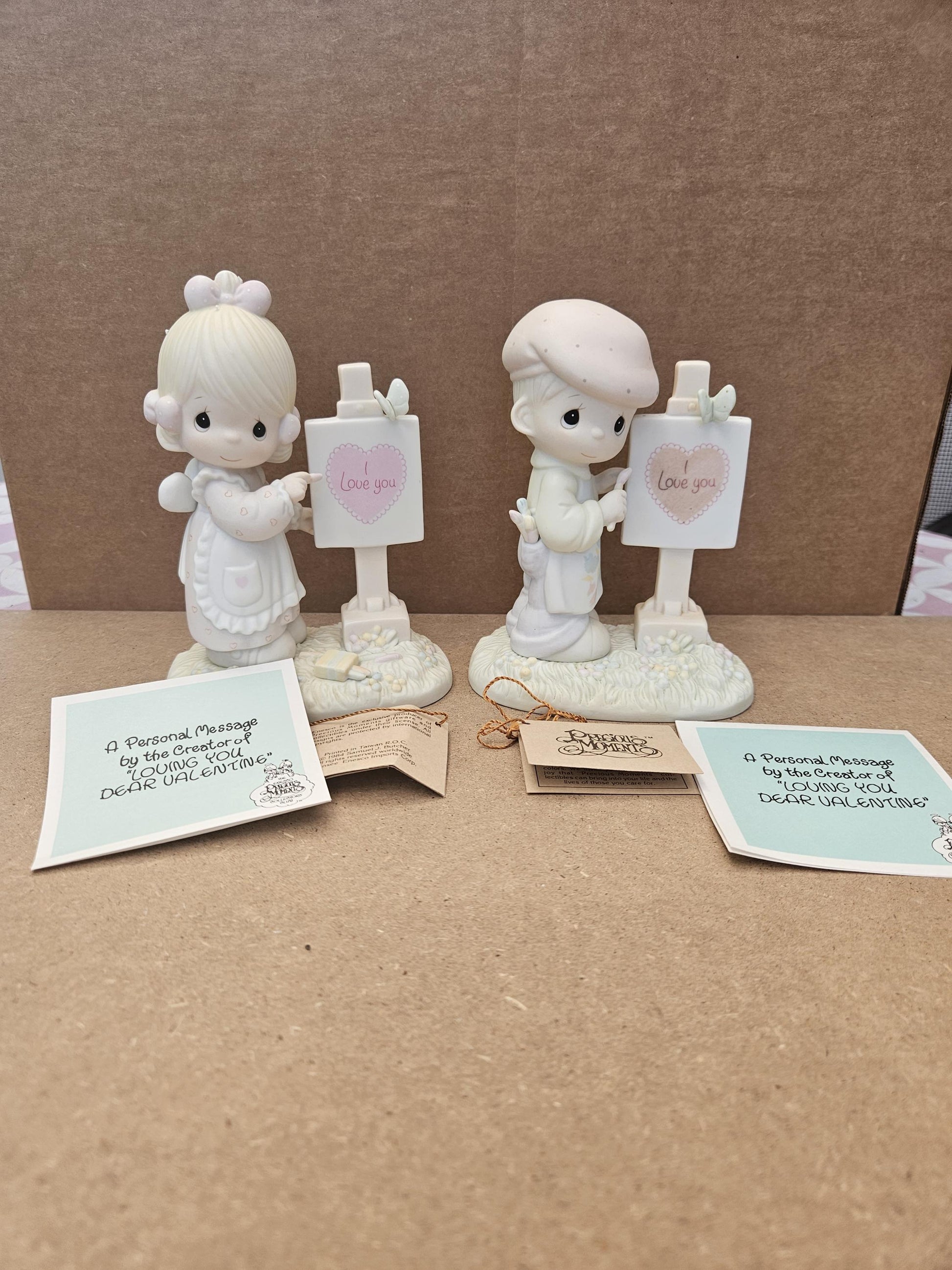 Precious Moments Figurine "Loving You, Dear Valentine", Collectible Vintage Figurine, 1986, Ceramic Figurine, Original Box, Collectors Club