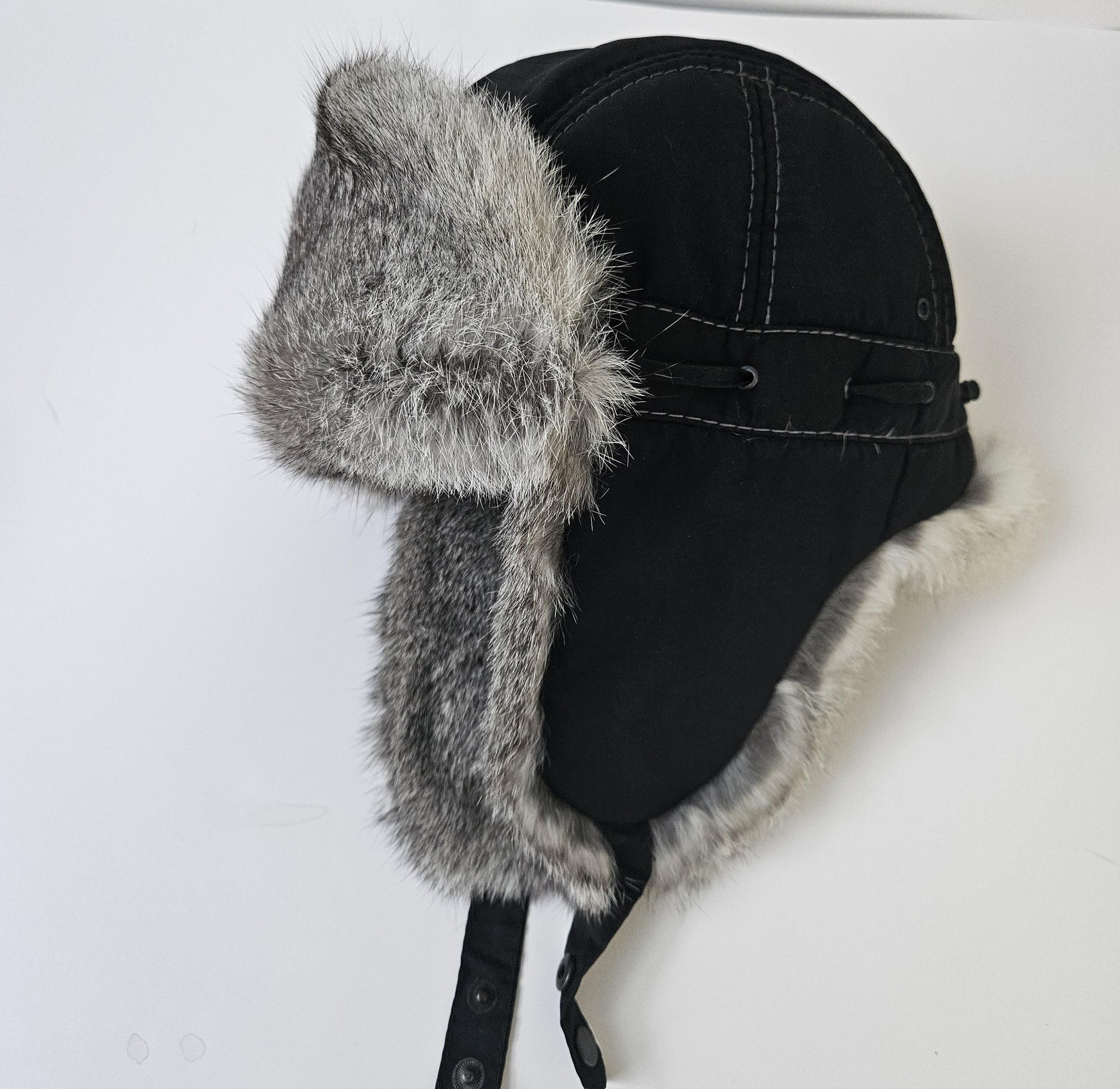 READY to SHIP MAN Real Fur hat, Aviator Hat, Rabbit Fur Hat, Fur Ear Flap Hat, Trapper Hat, Ushanka, Russian Hat, Ski Hat, Fur Hat Ear Flaps