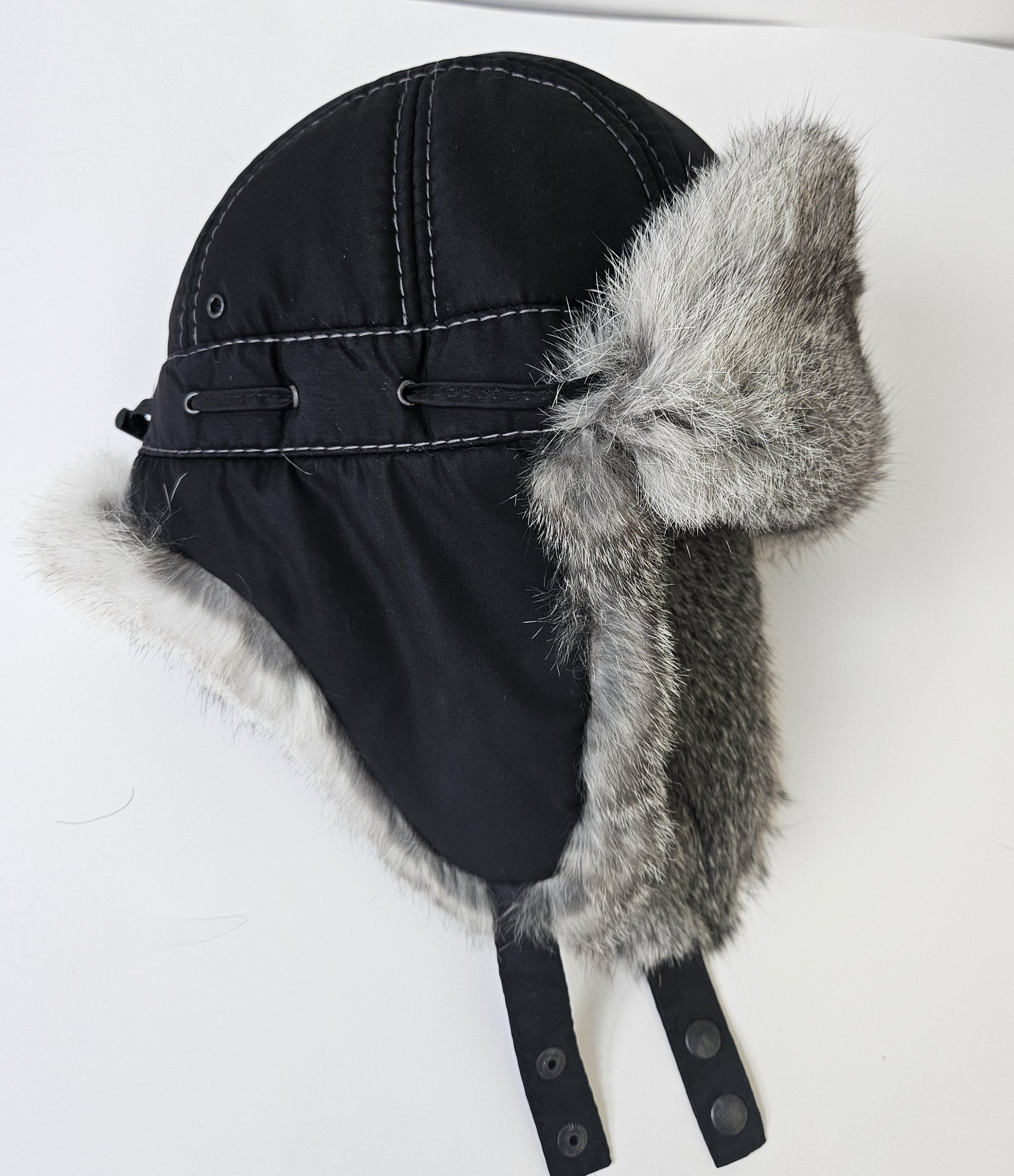 READY to SHIP MAN Real Fur hat, Aviator Hat, Rabbit Fur Hat, Fur Ear Flap Hat, Trapper Hat, Ushanka, Russian Hat, Ski Hat, Fur Hat Ear Flaps