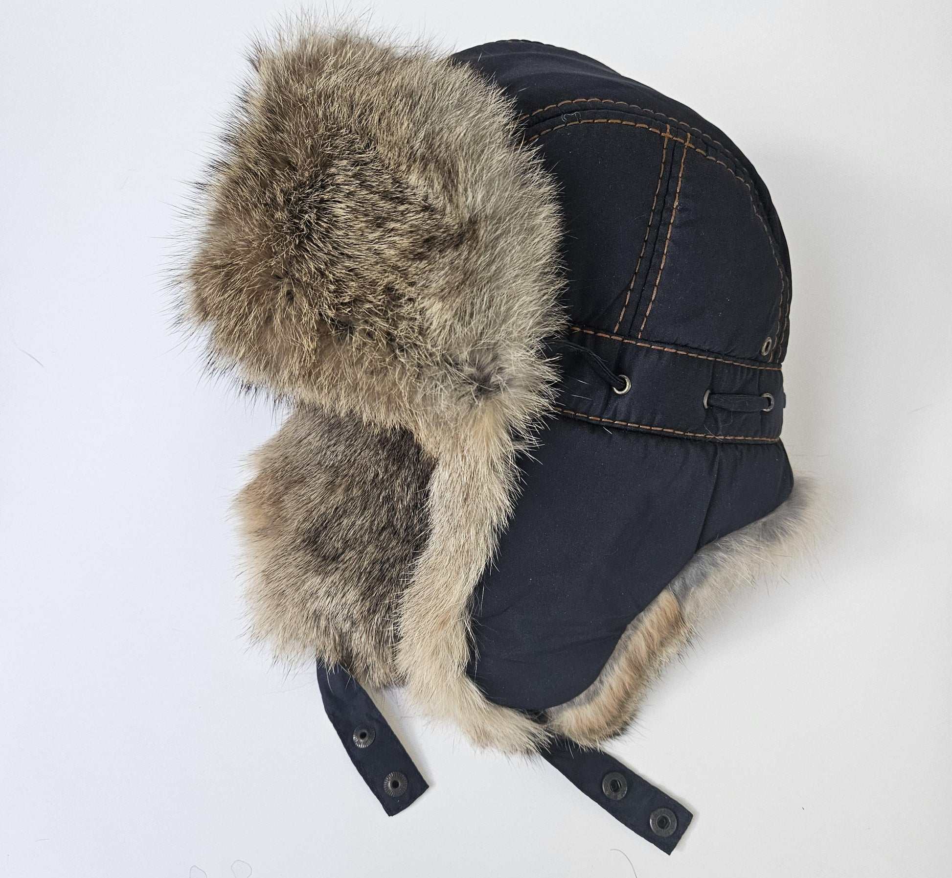 Man Real Fur hat, Aviator Hat, Rabbit Fur Hat, Fur Ear Flap Hat, Trapper Hat, Ushanka, Russian Hat, Ski Hat, Fur Hat Ear Flaps