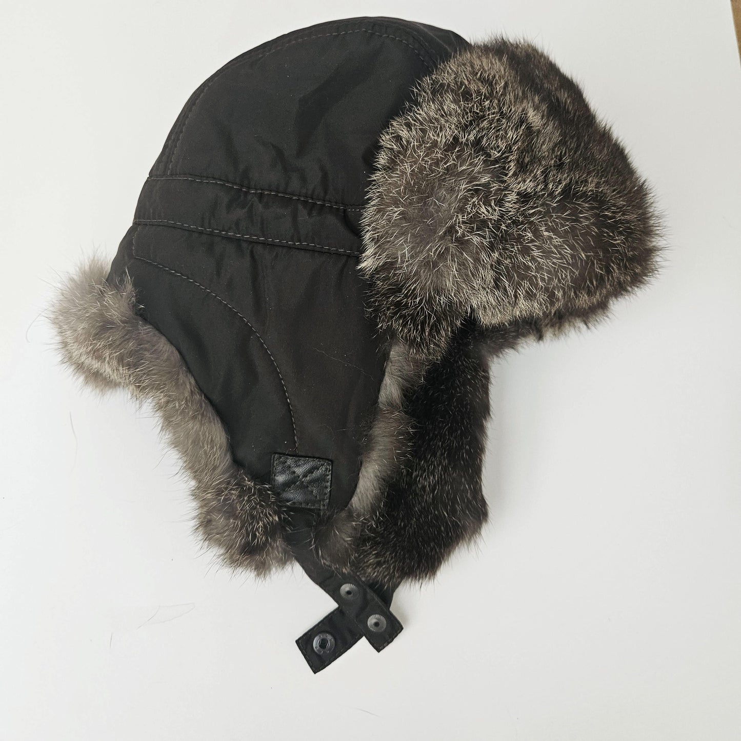 READY to SHIP Fur Ear Flap Hat, Men real fur hat, Trapper Hat, Aviator Hat, Ushanka, Russian Hat, Ski Hat, Rabbit Fur, Fur Hat Ear Flaps Men