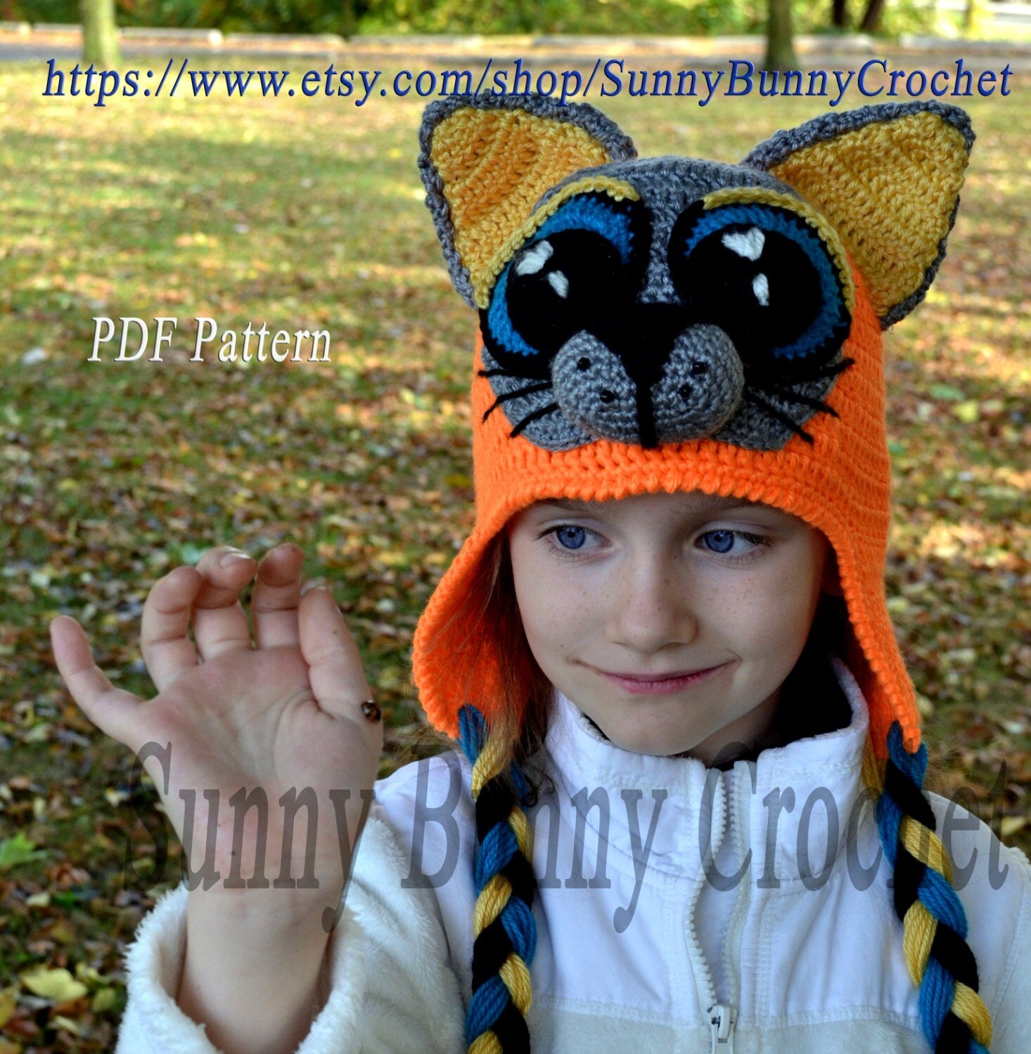 Crochet Hat pattern, Crochet Pattern, Child Animal Hat, Cat hat Pattern, Child hat Pattern, Animal hat pattern, fall, winter, kid,girl, baby