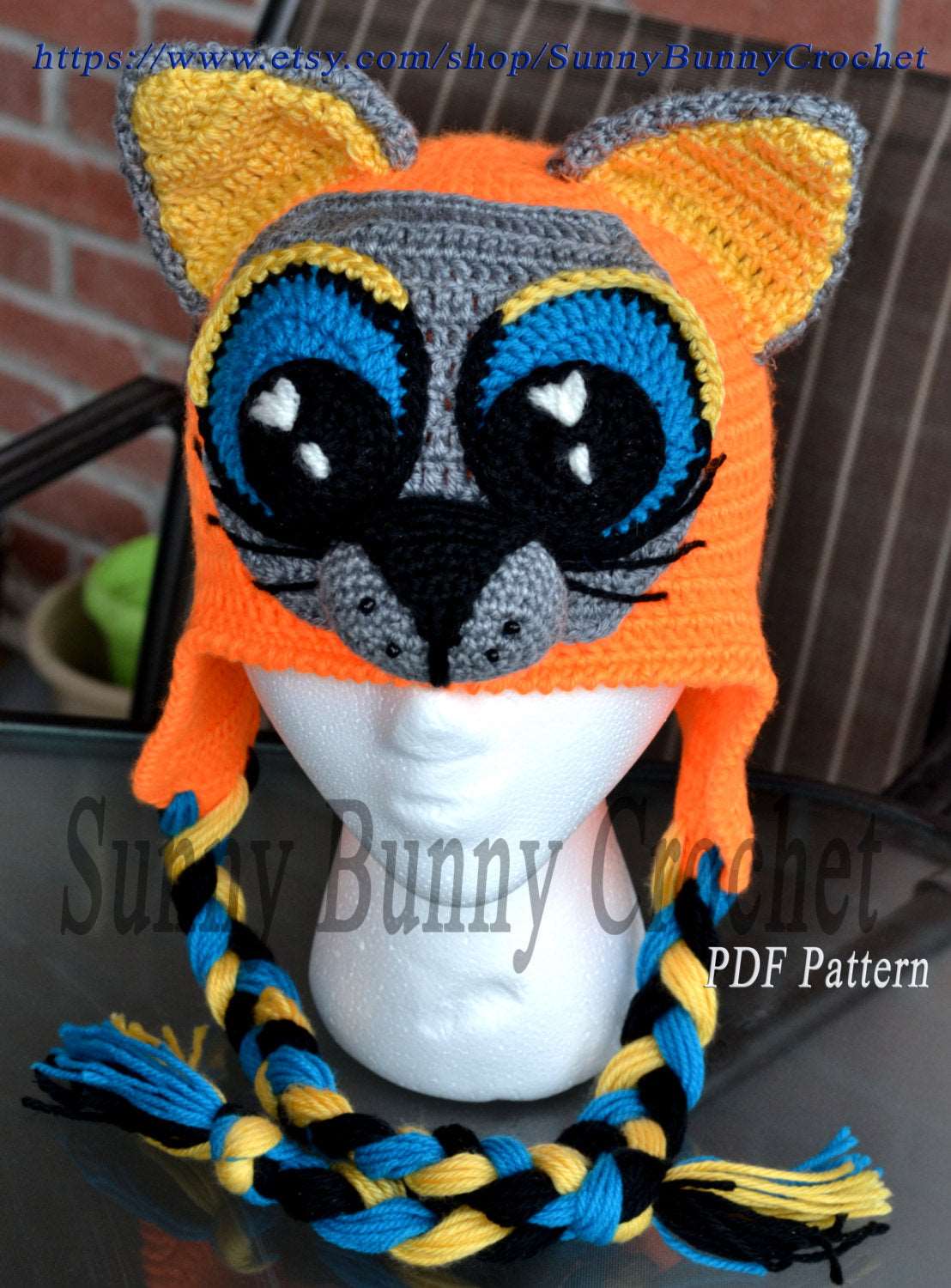 Crochet Pattern, Hat Pattern, Crochet Hat, Child Animal Hat, Cat Hat Pattern, Beanie and Earflap Pattern, Animal hat pattern, Child Hat