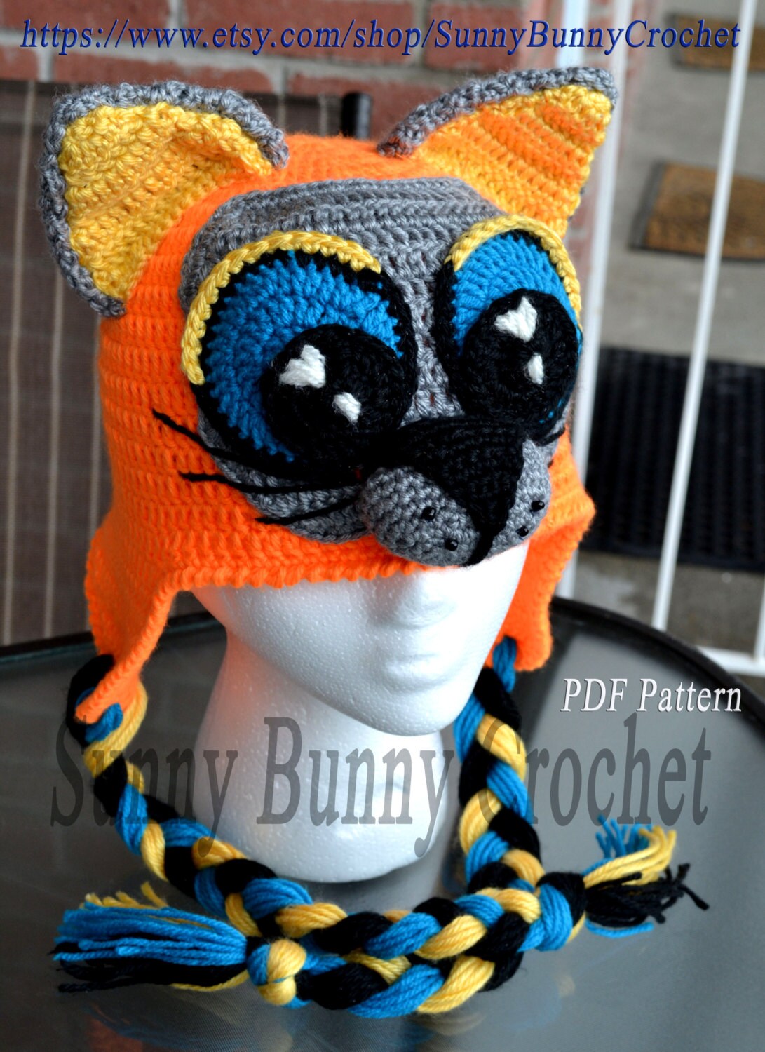 Crochet Hat pattern, Crochet Pattern, Child Animal Hat, Cat hat Pattern, Child hat Pattern, Animal hat pattern, fall, winter, kid,girl, baby