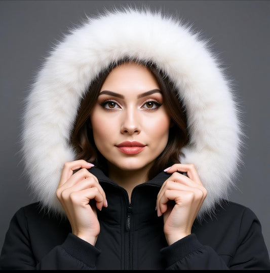 BY ORDER not Tail Real White Fox Fur Trim Hood, Fur collar trim, Fox Fur Collar, Fur Scarf, Fur Ruff, Fox Fur Hood, Fox Fur, Soft Trim
