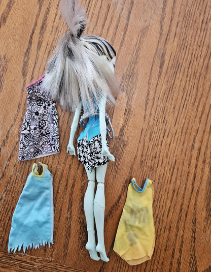 Restored Frankie Stein Designer Booo-tique Monster High doll with cleaned hair