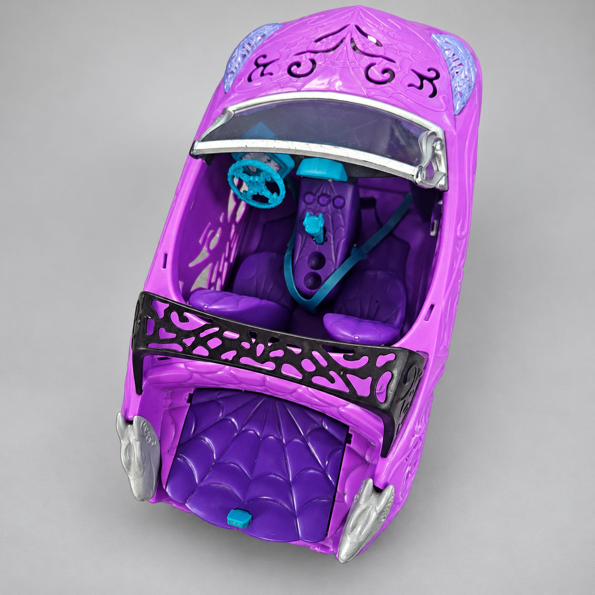 Monster High Scaris City of Frights Purple Convertible Car, Mattel 2012 Doll Vehicle, Spiderweb Design, Collectible Toy Car for Dolls