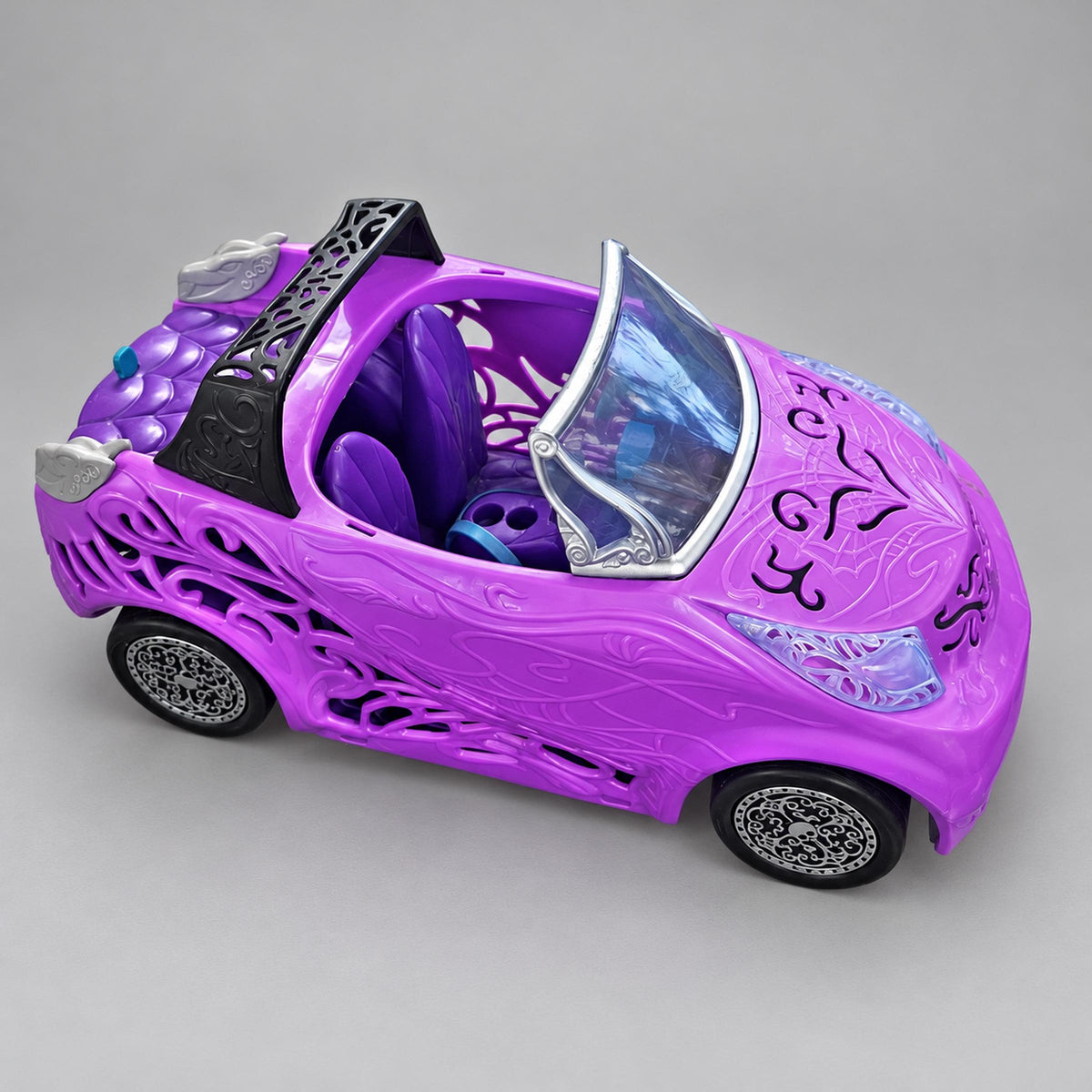 Monster High Scaris City of Frights Purple Convertible Car, Mattel 2012 Doll Vehicle, Spiderweb Design, Collectible Toy Car for Dolls