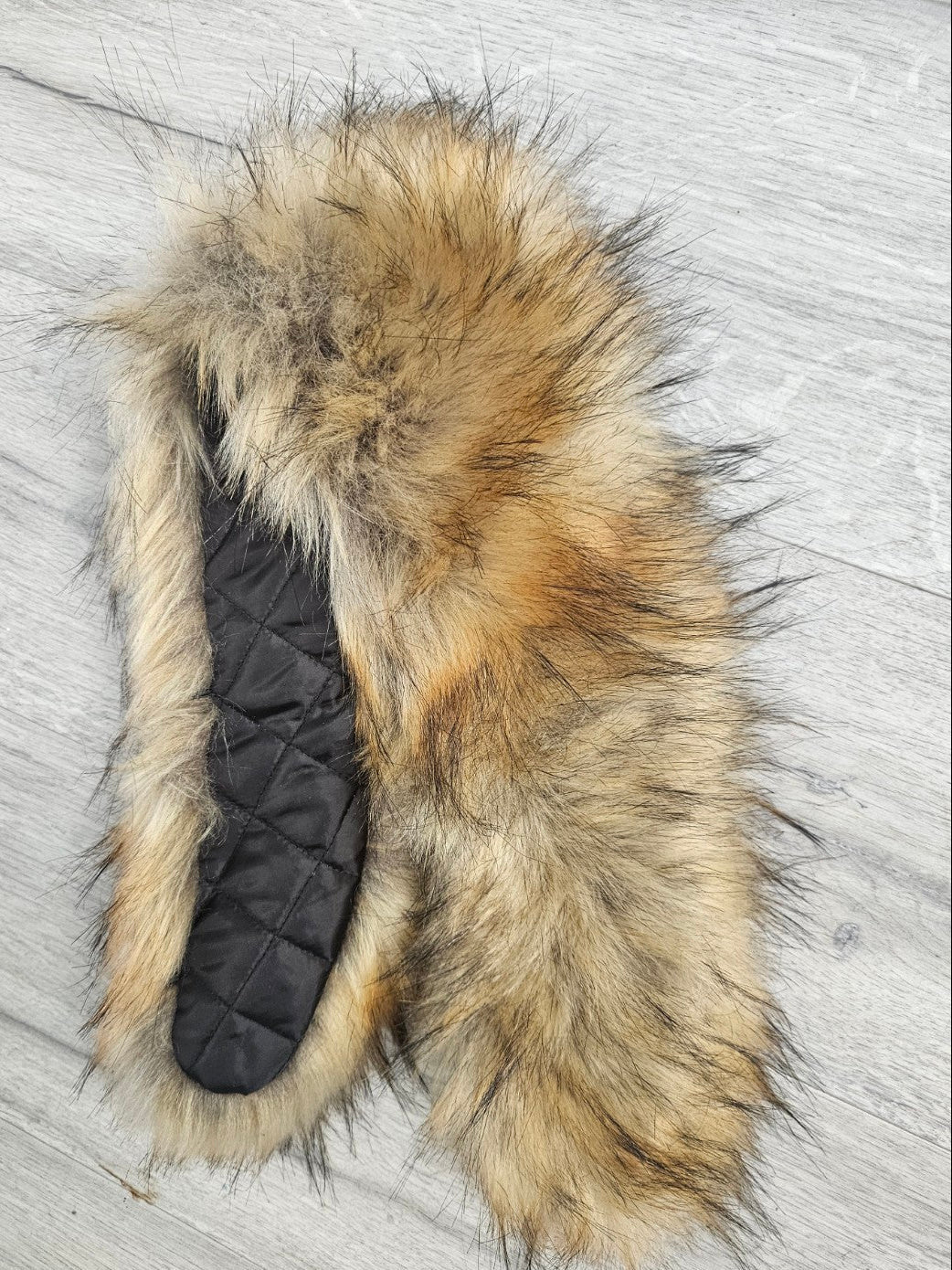 Natural Brown Faux Fur Hood Replacement – Raccoon Look – 60–90 cm
