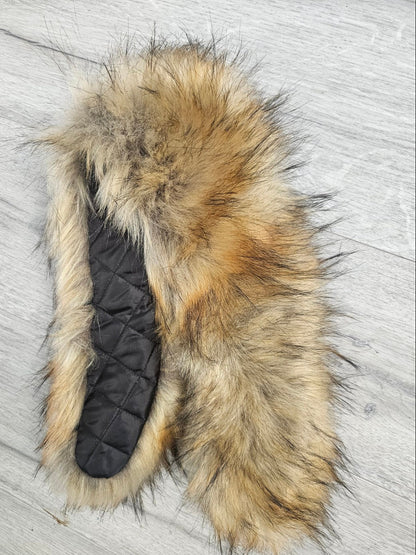Natural Brown Faux Fur Hood Replacement – Raccoon Look – 60–90 cm