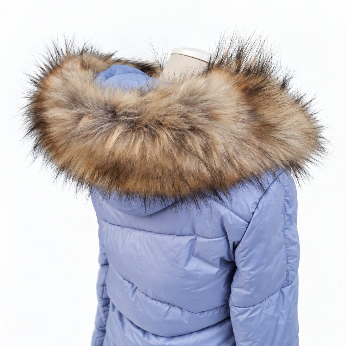 Natural Brown Faux Fur Hood Replacement – Raccoon Look – 60–90 cm