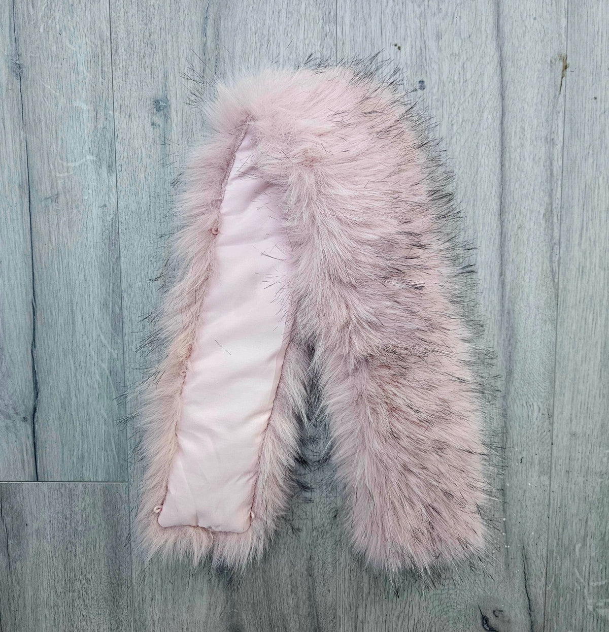 Pink faux fur hood trim product photo 3