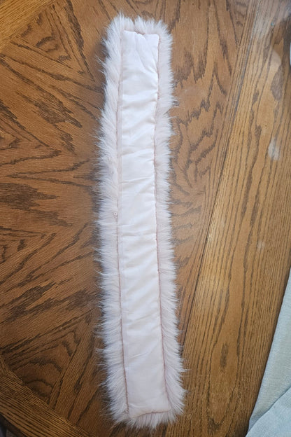 Pink faux fur hood trim product photo 6