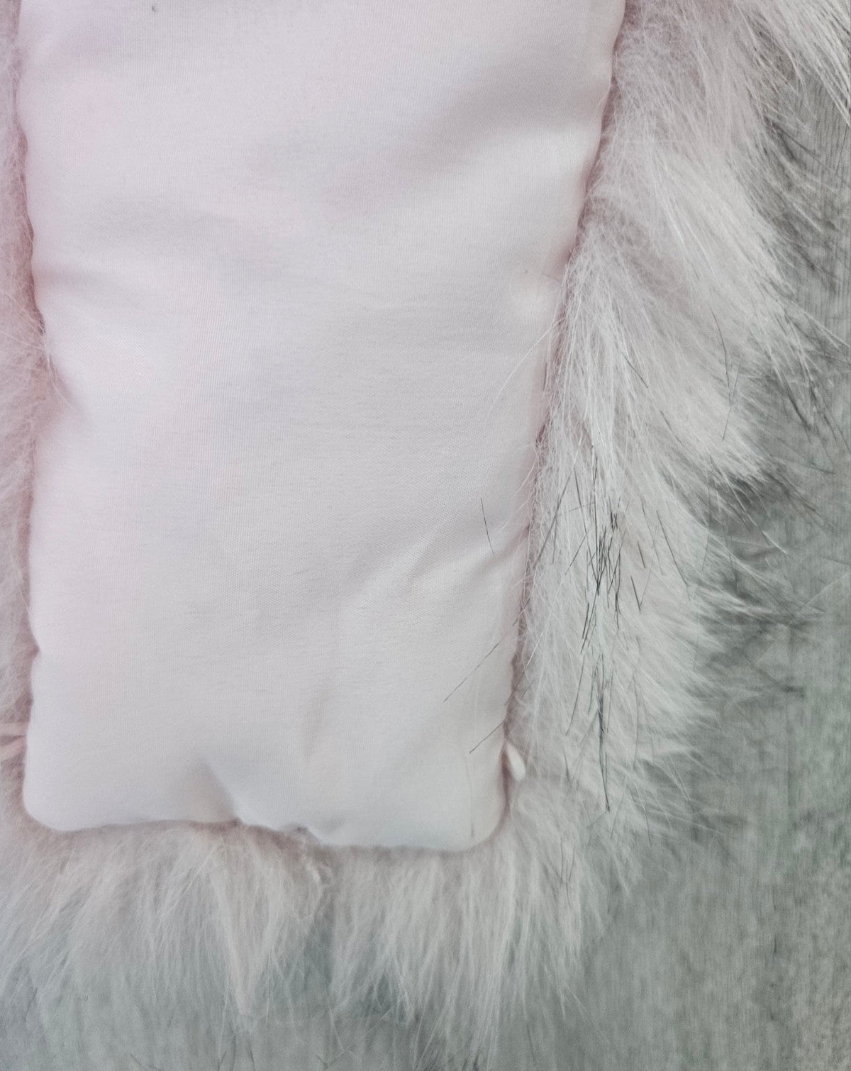 Pink faux fur hood trim product photo 7