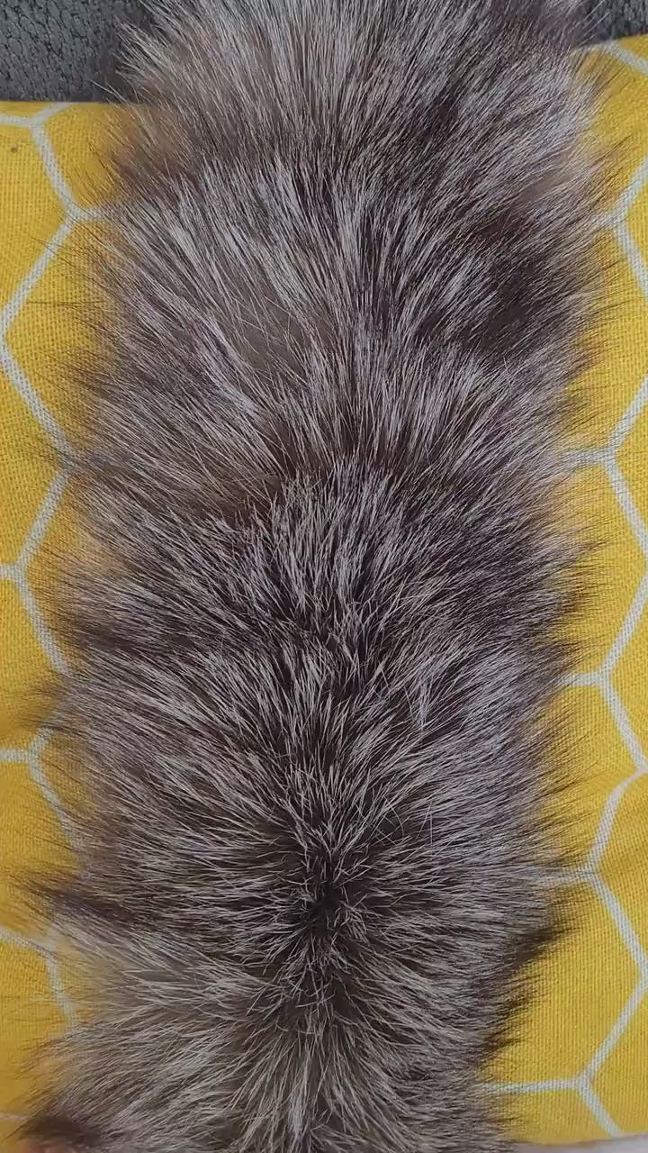 BY ORDER From Pieces! XL Large Full Finnish Real Fox Fur Collar, Fox Fur Collar, Fur Trim for Hoodie, Fur Scarf, Fur Ruff, Brown Fox