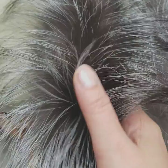 BY ORDER 60cm Real Silver Fox Fur Trim Hood, Fur collar trim, Fox Fur Collar, Fur Scarf, Fur Ruff, Fox Fur Hood, Fox Fur, stripe 3x60