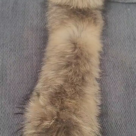 READY to SHIP, 83 cm Real Finnish Raccoon Fur Collar, Fur Trim for Hoodies, Raccoon Fur Collar, Fur Scarf, Fur Ruff, Raccoon Fur Hood, Real