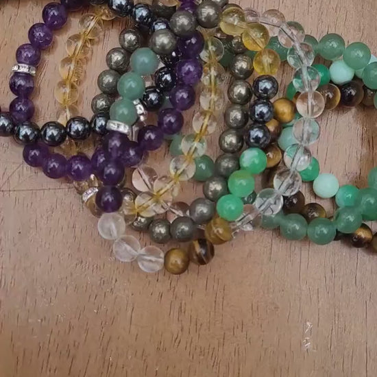 Money Bracelet, Good Luck Bracelet, Prosperity Wealth Abundance Bracelet, Aventurine, Citrine, 8MM Beaded Bracelet, Gift for her