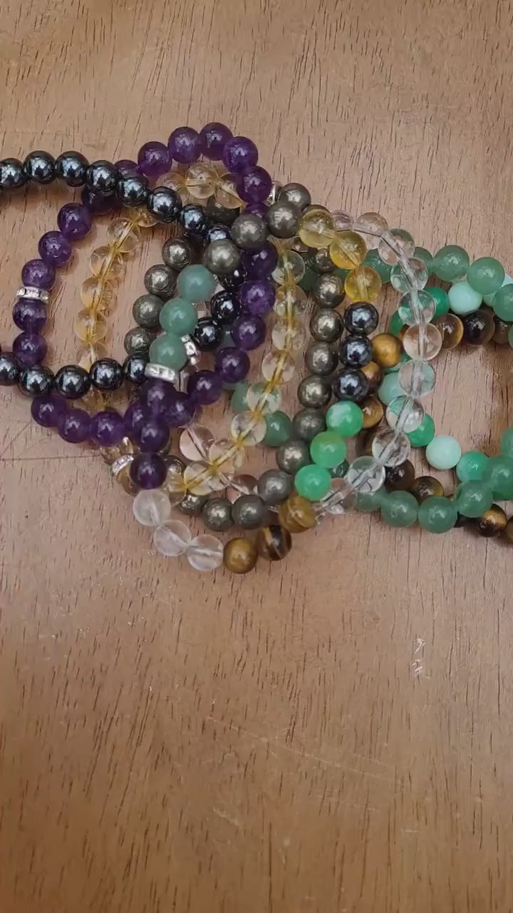Money Bracelet, Good Luck Bracelet, Prosperity Wealth Abundance Bracelet, Aventurine, Citrine, 8MM Beaded Bracelet, Gift for her