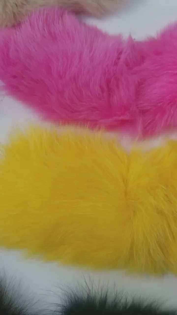 Fox Fur Trim for Slides, Fluffy Fur Sandals, Shoe Embellishment