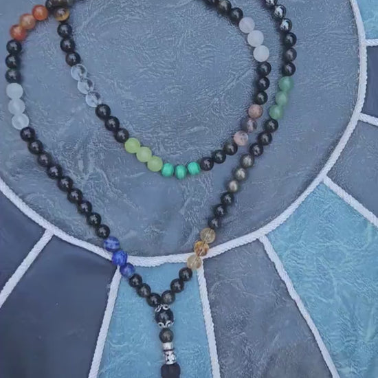108 Mala Beads, Prayer Beads, Muslim Misbaha, Rosary, Mala Necklace, Hand Knotted Meditation Beads, Yoga Necklace, Crystal Stone Beads, 8mm