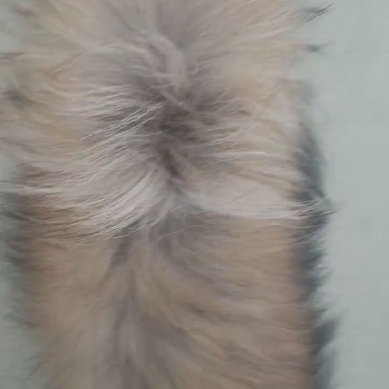 BY ORDER, Real Raccoon Fur (Tail) Trim Hood, Fur collar trim, Raccoon Fur Collar, Fur Scarf, Fur Ruff, Fur Hood, Fur stripe, Coat Trim