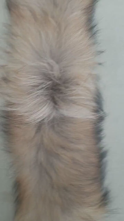 BY ORDER, Real Raccoon Fur (Tail) Trim Hood, Fur collar trim, Raccoon Fur Collar, Fur Scarf, Fur Ruff, Fur Hood, Fur stripe, Coat Trim
