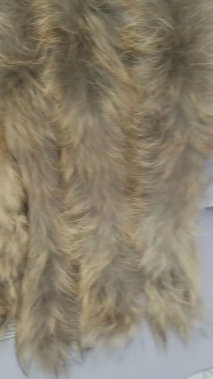 READY TO SHIP, 80 cm Real Raccoon Fur Collar, Fur Trim for Hoodies, Raccoon Fur Collar, Fur Scarf, Fur Ruff, Raccoon Fur Hood, Raccoon Fur