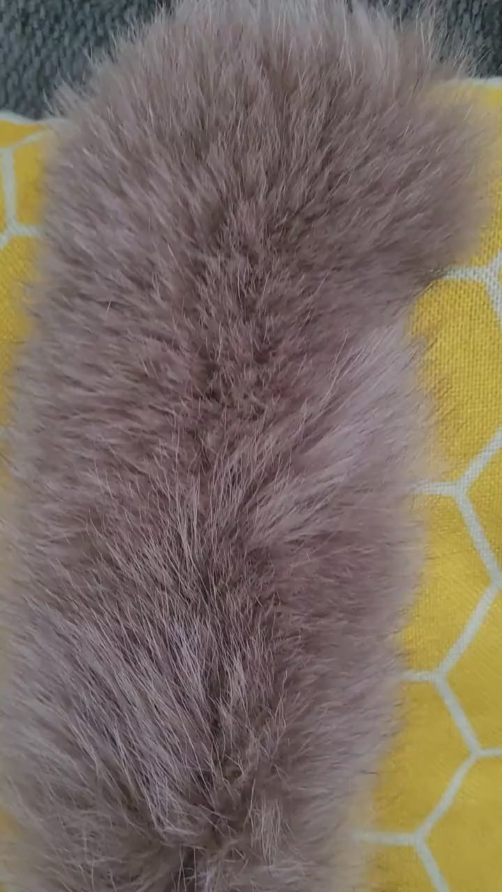 BY ORDER From Pieces! XL Large Full Finnish Real Fox Fur Collar, Fox Fur Collar, Fur Trim for Hoodie, Fur Scarf, Fur Ruff, Beige Fox