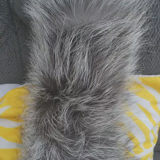 Extra Long Length 41 inch XL Large Full Finnish Silver Fox Fur Collar, Fur Trim for Hoodie, Fox Fur Collar, Scarf, READY to SHIP From Pieces