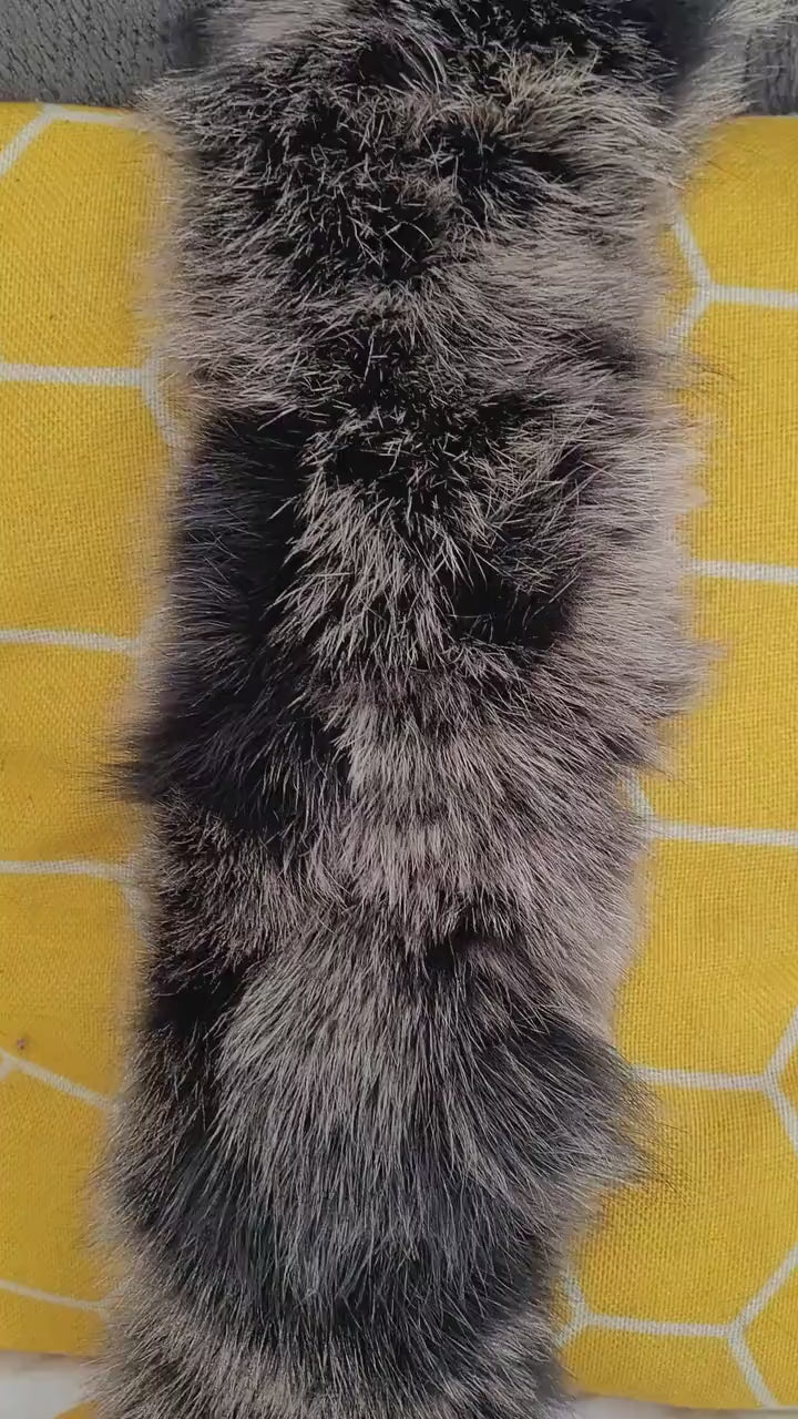 BY ORDER From Pieces! XL Large Full Finnish Real Fox Fur Collar, Fox Fur Collar, Fur Trim for Hoodie, Fur Scarf, Fur Ruff, Brown Fox