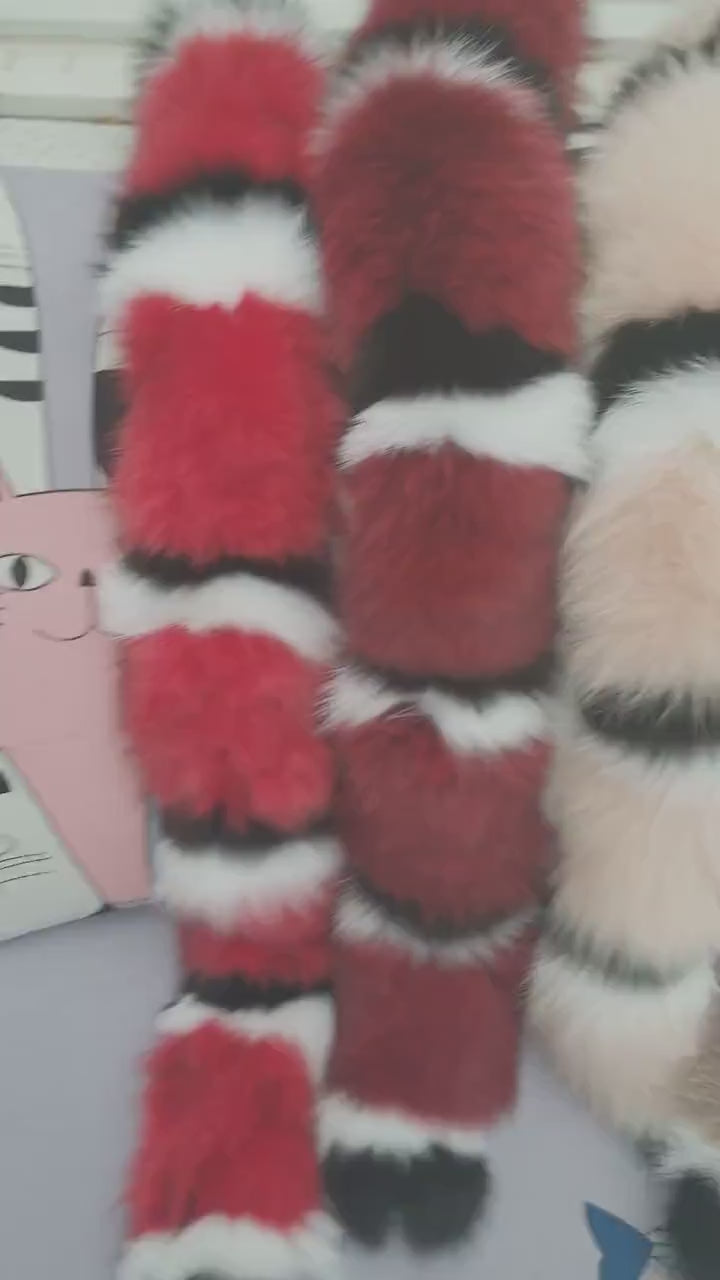 READY to SHIP, Multi Colored Real Fox Fur Collar from Pieces, Fur Trim for Hoodies, Large Fox Fur Collar, Fur Scarf, Fur Ruff, Real Fur Hood