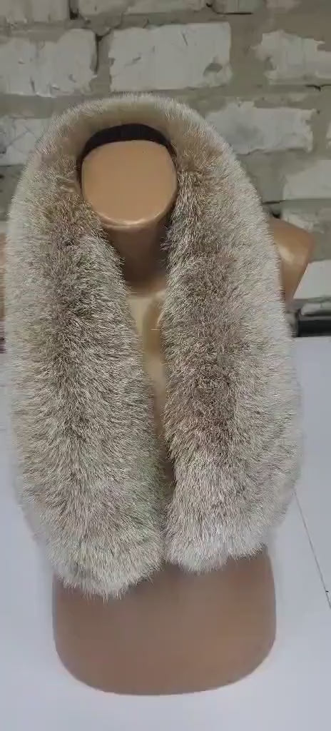 BY ORDER (not Tail) XL Extra Large Real Fox Fur Trim Hood, Fur collar trim, Fox Fur Collar, Fur Scarf, Fur Ruff, Fox Fur Hood Like Bluefrost