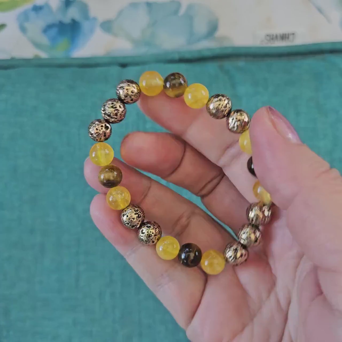 Goal Achiever Bracelet, Success Bracelet, Confidence Bracelet, Citrine Tiger Eye Lava Stone Bracelet, Motivation Gift for Her