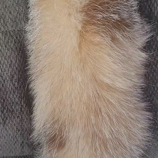 BY ORDER From Pieces! XL Large Full Finnish Real Fox Fur Collar, Fox Fur Collar, Fur Trim for Hoodie, Fur Scarf, Fur Ruff, Beige Fox