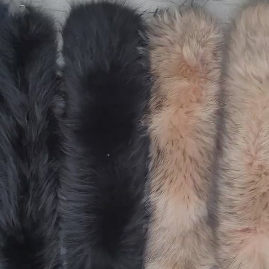 BY ORDER Large 100% Real Raccoon Fur Collar from Skin, Fur Trim for Hoodie, Raccoon Fur Collar, Fur Scarf, Fur Ruff, Hood, Buttons included