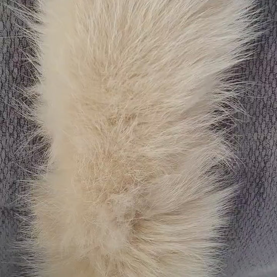 READY to SHIP From Pieces! XL Large Full Finnish Real Fox Fur Collar, Fox Fur Collar, Fur Trim for Hoodie,  Fur Scarf, Fur Ruff, Beige Fox