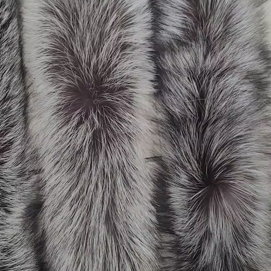 BY ORDER Finnish Silver Fox Fur Trim Hood, Fur collar trim, Silver Fox Fur Collar, Fur Scarf, Fur Ruff, Fox Fur Hood, Bluefrost Fur, Stripe