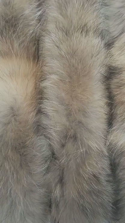 BY ORDER, 60 cm Real Raccoon Fur Collar, Fur Trim for Hoodies, Raccoon Fur Collar, Fur Scarf, Fur Ruff, Raccoon Fur Hood, Raccoon Fur