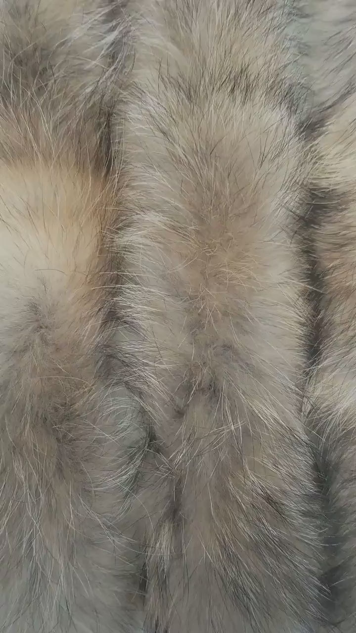 BY ORDER, 60 cm Real Raccoon Fur Collar, Fur Trim for Hoodies, Raccoon Fur Collar, Fur Scarf, Fur Ruff, Raccoon Fur Hood, Raccoon Fur