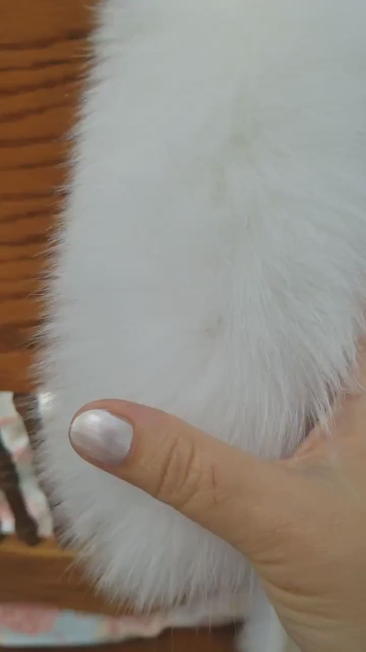 BY ORDER not Tail Real White Fox Fur Trim Hood, Fur collar trim, Fox Fur Collar, Fur Scarf, Fur Ruff, Fox Fur Hood, Fox Fur, Soft Trim