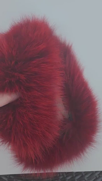 Women Real Fox Fur Headband, Real Fur Hairband, Fox Fur Ear warmers, Fluffy Fur Hairband, Warm Soft Ski Headband, Women Winter Hat